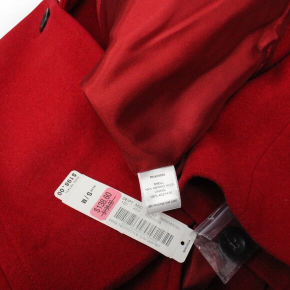 New S/M Pendleton Winter Getaway Coat Jacket MerinoWool MadeInUSA Red ALine - Picture 9 of 16